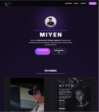 MIYEN dj website homepage